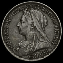 1893 Queen Victoria Veiled Head Silver LVI Crown Obverse
