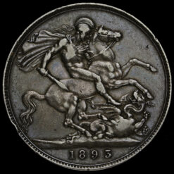1893 Queen Victoria Veiled Head Silver LVI Crown Reverse