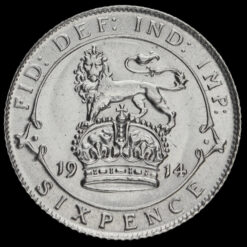 1914 George V Silver Sixpence Reverse