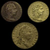 Three19th Century "George III" Brass Gaming Tokens Obverse