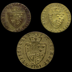 Three19th Century "George III" Brass Gaming Tokens Reverse