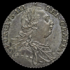 1787 George III Early Milled Silver Shilling Obverse