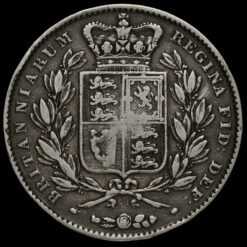 1845 Queen Victoria Young Head Silver Crown, Cinquefoil Stops Reverse