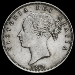 1878 Queen Victoria Young Head Silver Half Crown Obverse