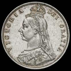 1887 Queen Victoria Jubilee Head Silver Half Crown Obverse