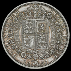 1887 Queen Victoria Jubilee Head Silver Half Crown Reverse