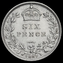 1887 Queen Victoria Jubilee Head Silver Wreath Sixpence Reverse