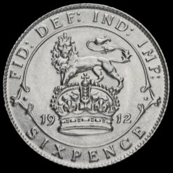 1912 George V Silver Sixpence Reverse