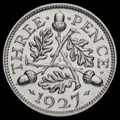 1927 George V Silver Proof Threepence Reverse