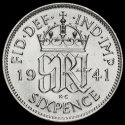 1941 George VI Silver Sixpence Reverse
