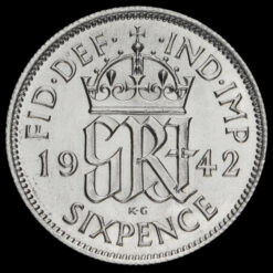 1942 George VI Silver Sixpence Reverse
