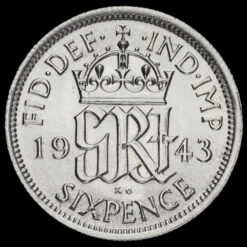 1943 George VI Silver Sixpence Reverse