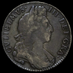 1697 William III Early Milled Silver Half Crown Obverse