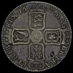1697 William III Early Milled Silver Half Crown Reverse