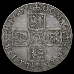 1709 Queen Anne Early Milled Silver Shilling Reverse