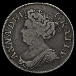 1711 Queen Anne Early Milled Silver Shilling, Fourth Bust Obverse