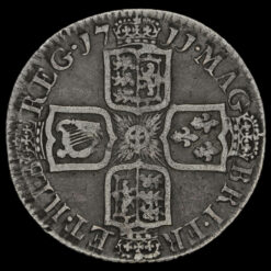 1711 Queen Anne Early Milled Silver Shilling, Fourth Bust Reverse