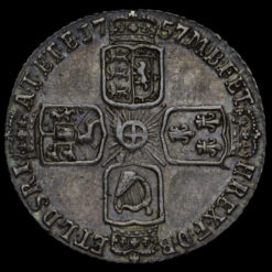 1757 George II Early Milled Silver Sixpence Reverse
