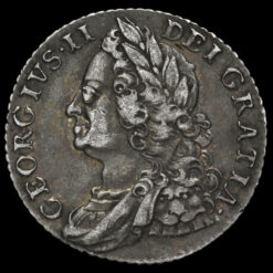 1758 George II Early Milled Silver Shilling Obverse