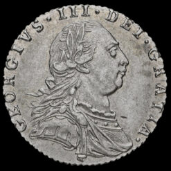 1787 George III Early Milled Silver Sixpence Obverse