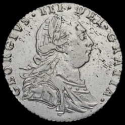 1787 George III Early Milled Silver Sixpence Obverse