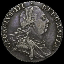 1787 George III Early Milled Silver Shilling Obverse