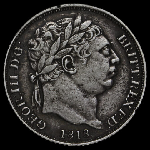 1818 George III Milled Silver Sixpence Obverse