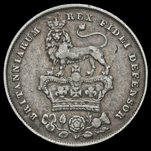 1826 George IV Milled Silver Shilling Reverse