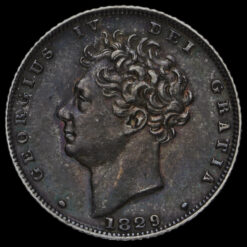 1829 George IV Bare Head Milled Silver Sixpence Obverse