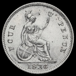 1836 William IV Milled Silver Fourpence / Groat Reverse
