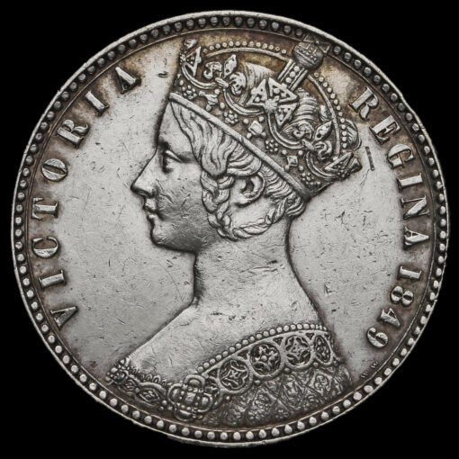 1849 Queen Victoria Godless Florin Obverse