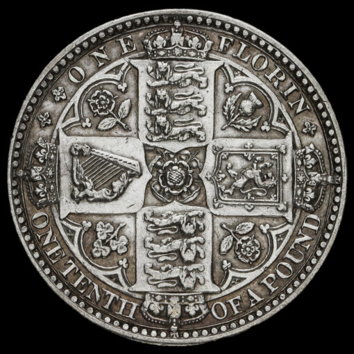1849 Queen Victoria Godless Florin Reverse
