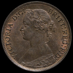 1867 Queen Victoria Bun Head Farthing Obverse