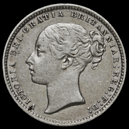 1873 Queen Victoria Young Head Silver Shilling Obverse