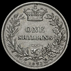 1873 Queen Victoria Young Head Silver Shilling Reverse