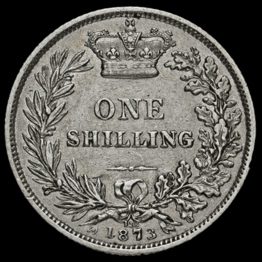 1873 Queen Victoria Young Head Silver Shilling Reverse