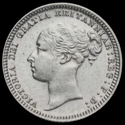 1880 Queen Victoria Young Head Silver Sixpence Obverse