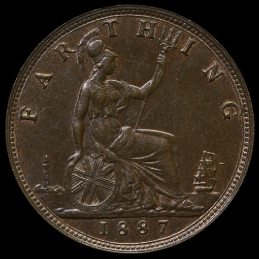 1887 Queen Victoria Bun Head Farthing Reverse