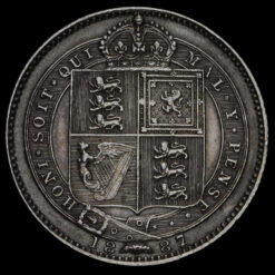 1887 Queen Victoria Jubilee Head Silver Shilling Reverse