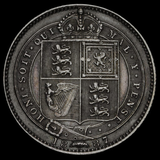 1887 Queen Victoria Jubilee Head Silver Shilling Reverse