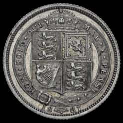 1887 Queen Victoria Jubilee Head Silver Sixpence Reverse