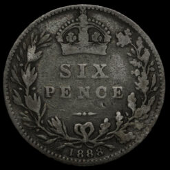 1888 Queen Victoria Jubilee Head Silver Sixpence Reverse