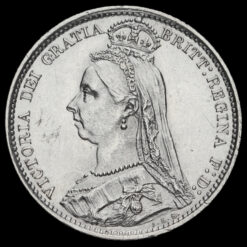 1889 Queen Victoria Jubilee Head Silver Sixpence Obverse