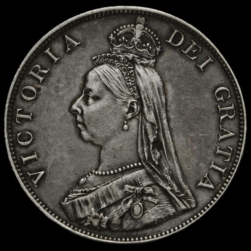 1890 Queen Victoria Jubilee Head Silver Double Florin Obverse