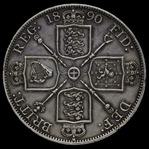 1890 Queen Victoria Jubilee Head Silver Double Florin Reverse