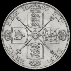 1890 Queen Victoria Jubilee Head Silver Double Florin Reverse