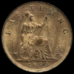 1893 Queen Victoria Bun Head Farthing Reverse