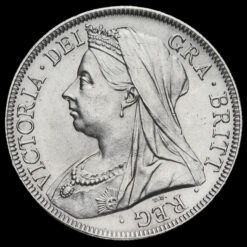 1897 Queen Victoria Veiled Head Silver Half Crown Obverse
