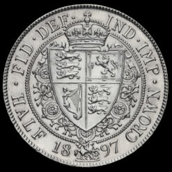 1897 Queen Victoria Veiled Head Silver Half Crown Reverse