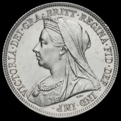 1897 Queen Victoria Veiled Head Silver Shilling Obverse